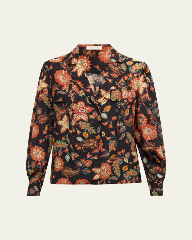 Florian Floral-Print Silk Blouse